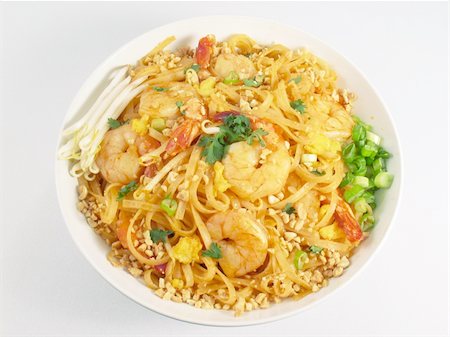 peanut noodles - Pad Thai with shrimp, a popular Thai noodle dish. Stock Photo - Budget Royalty-Free & Subscription, Code: 400-04985597