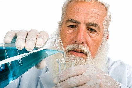 simsearch:400-04779277,k - Mature scientist in laboratory isolated on white Foto de stock - Super Valor sin royalties y Suscripción, Código: 400-04985823