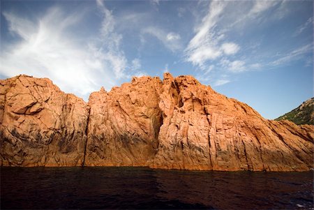 Coastline Mountain. Mediterranean Sea and Corsican Mountain Rocks. Coastline outside Porto, Corse-Du-Sud, Corsica, France Stock Photo - Budget Royalty-Free & Subscription, Code: 400-04986060