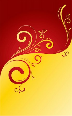simsearch:400-04620351,k - Vector illustration of elegant golden and red floral background Stock Photo - Budget Royalty-Free & Subscription, Code: 400-04986199