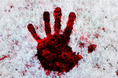 imprint of red hands on a white background Stock Photo - Budget Royalty-Free & Subscription, Code: 400-04986586
