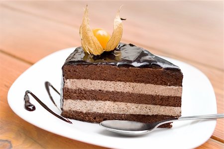 This chocolate cake decorated with Physalis Stock Photo - Budget Royalty-Free & Subscription, Code: 400-04986588