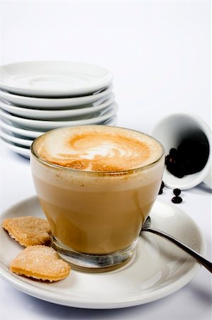expresso bar - cup of coffee on saucer with cookies Stock Photo - Budget Royalty-Free & Subscription, Code: 400-04986688