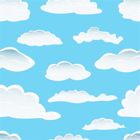 Seamless fluffy cloudy background for design use Stock Photo - Budget Royalty-Free & Subscription, Code: 400-04986700