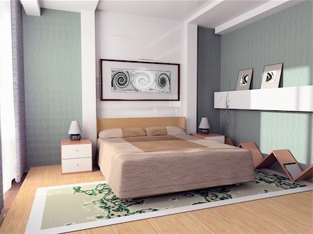 Interior, modern, bedroom, design, place, rest, mood, best Stock Photo - Budget Royalty-Free & Subscription, Code: 400-04986717