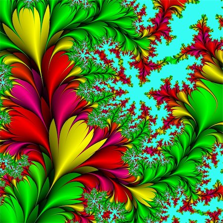 simsearch:400-04987156,k - Decorative background, pattern from the bright colors and leaves against the blue background. Stock Photo - Budget Royalty-Free & Subscription, Code: 400-04987153