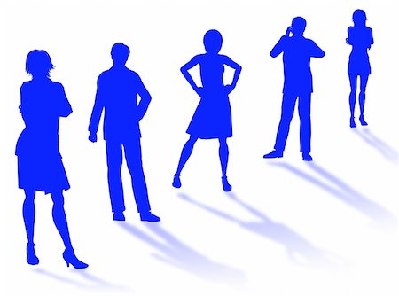 simsearch:400-04017214,k - Business people silhouettes in different poses and attitudes Stockbilder - Microstock & Abonnement, Bildnummer: 400-04987543