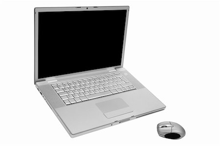 simsearch:400-04526083,k - Modern and fashionable laptop with the wireless mouse Photographie de stock - Aubaine LD & Abonnement, Code: 400-04987645