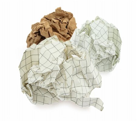 simsearch:400-04909063,k - group of crumpled paper balls on white background Foto de stock - Super Valor sin royalties y Suscripción, Código: 400-04988109