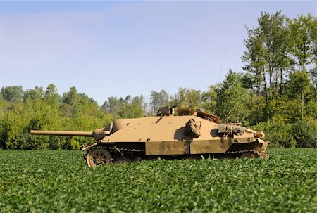 World War II era tank in beige comouflage paint Stockbilder - Microstock & Abonnement, Bildnummer: 400-04988312