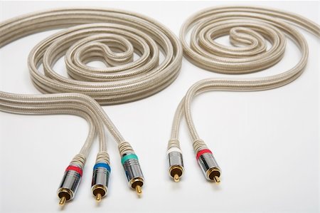 component video and audio cable with a gold covering Stock Photo - Budget Royalty-Free & Subscription, Code: 400-04989399