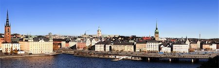 scandinavian blue house - Stockholm city Stock Photo - Budget Royalty-Free & Subscription, Code: 400-04980443
