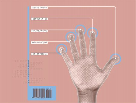 simsearch:400-04982603,k - human hand interfacing with digital technology/having biometric scan Stock Photo - Budget Royalty-Free & Subscription, Code: 400-04980530