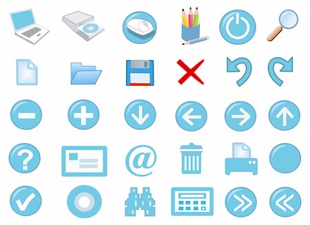 3d computer icon set - computer generated Stock Photo - Budget Royalty-Free & Subscription, Code: 400-04981083