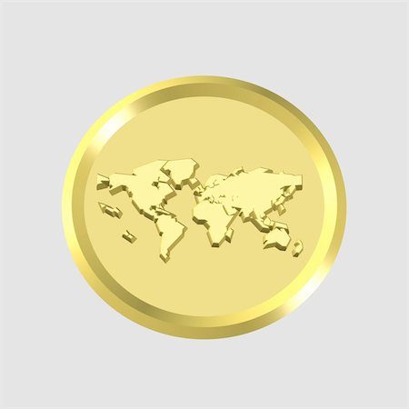 map, continents  icon - computer generated clipart Stock Photo - Budget Royalty-Free & Subscription, Code: 400-04981118