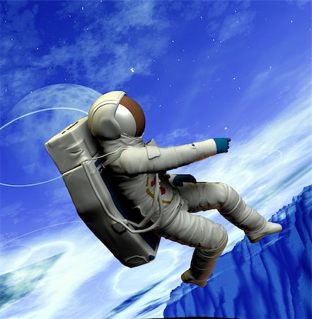 simsearch:859-08384614,k - A conceptual image of spaceman or astronaut floating in space. Foto de stock - Super Valor sin royalties y Suscripción, Código: 400-04981346