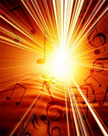 simsearch:400-05150602,k - Glowing sunset with musical notes Stock Photo - Budget Royalty-Free & Subscription, Code: 400-04982665