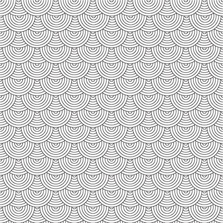 Seamless repeating seventies inspired wallpaper design in black and white Stock Photo - Budget Royalty-Free & Subscription, Code: 400-04982755