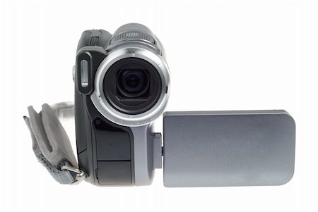 simsearch:400-05179794,k - Modern video camera isolated over white background Stock Photo - Budget Royalty-Free & Subscription, Code: 400-04983380