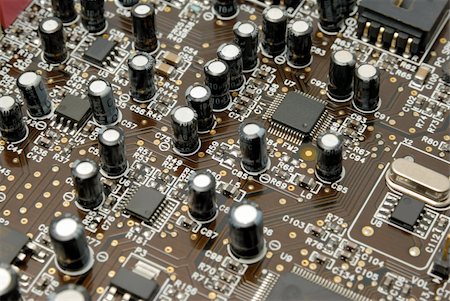simsearch:400-03966982,k - The printed-circuit-board with computer chips resistors and condensers Stock Photo - Budget Royalty-Free & Subscription, Code: 400-04983887