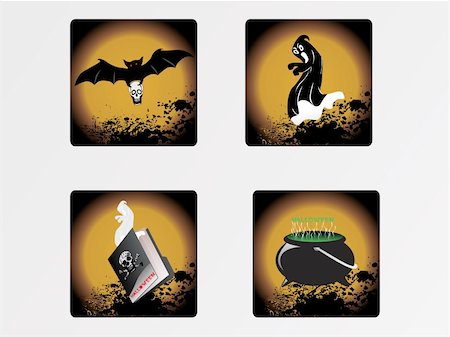 halloween icons set_1, vector wallpaper Stock Photo - Budget Royalty-Free & Subscription, Code: 400-04994436