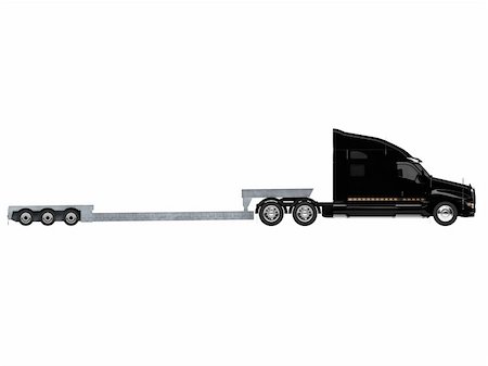 semi truck isolated - isolated car carrier truck over white Stock Photo - Budget Royalty-Free & Subscription, Code: 400-04994647