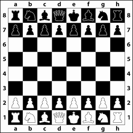 the starting positions of the chess pieces on the chess board Stock Photo - Budget Royalty-Free & Subscription, Code: 400-04994758