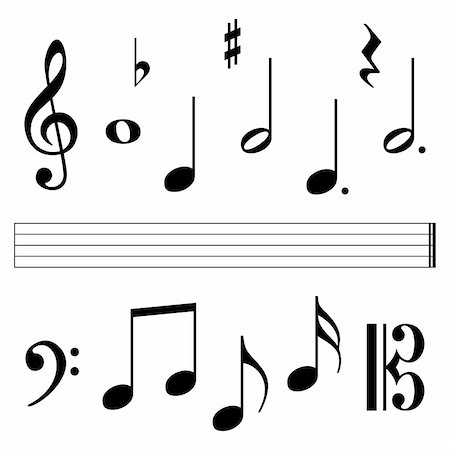music clef and notations Photographie de stock - Aubaine LD & Abonnement, Code: 400-04994761