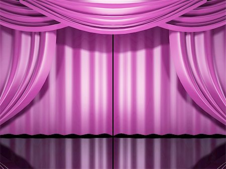 empty stage curtains - pink stage theater drapes open Stock Photo - Budget Royalty-Free & Subscription, Code: 400-04994927