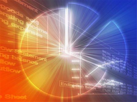 simsearch:400-03909953,k - Illustration of Spreadsheet data and business charts in glowing wireframe style Photographie de stock - Aubaine LD & Abonnement, Code: 400-04995093