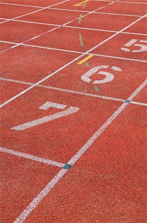 relay race competitions - Part of the starting lane of a race track Stock Photo - Budget Royalty-Free & Subscription, Code: 400-04995207