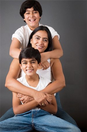 rohitseth (artist) - An Indian mother with her two sons Stock Photo - Budget Royalty-Free & Subscription, Code: 400-04995254