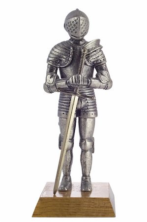 knight statue isolated with clipping path Foto de stock - Super Valor sin royalties y Suscripción, Código: 400-04995451