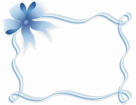 Blue bow and ribbon border Foto de stock - Super Valor sin royalties y Suscripción, Código: 400-04995461