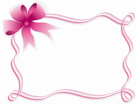 Pink bow and ribbon border Foto de stock - Super Valor sin royalties y Suscripción, Código: 400-04995462