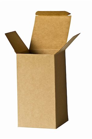 A closeup of an isolated, plain, brown corrogated cardboard gift box. Stock Photo - Budget Royalty-Free & Subscription, Code: 400-04995472