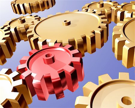 simsearch:400-04995527,k - Illustration of highly polished interlocking cogs and gears Stock Photo - Budget Royalty-Free & Subscription, Code: 400-04995524