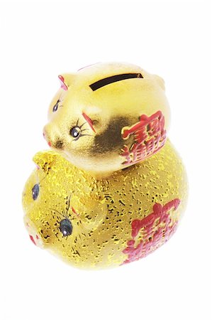 financial advising chinese - Chinese Golden Piggy Banks Stock Photo - Budget Royalty-Free & Subscription, Code: 400-04996124