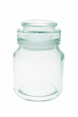 simsearch:400-05288858,k - Empty Glass Jar on White Background Stock Photo - Budget Royalty-Free & Subscription, Code: 400-04996160
