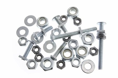simsearch:400-04996705,k - Nuts and Bolts on White Background Photographie de stock - Aubaine LD & Abonnement, Code: 400-04996163