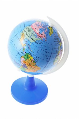 simsearch:400-04774467,k - Desk Globe on White Background Foto de stock - Super Valor sin royalties y Suscripción, Código: 400-04996174