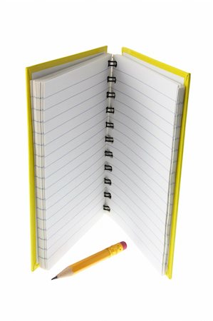 simsearch:400-05289536,k - Short Pencil and Note Book on White Background Stock Photo - Budget Royalty-Free & Subscription, Code: 400-04996600