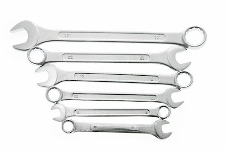 simsearch:400-05290222,k - Spanners Isolated on White Background Photographie de stock - Aubaine LD & Abonnement, Code: 400-04996687