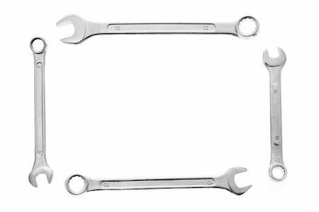 simsearch:400-05290222,k - Spanners with Copy Space on White Background Photographie de stock - Aubaine LD & Abonnement, Code: 400-04996694