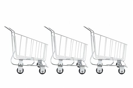 Miniature Shopping Trolleys on White Background Foto de stock - Super Valor sin royalties y Suscripción, Código: 400-04996726