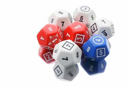 simsearch:400-07775500,k - Dice Isolated on White Background Stock Photo - Budget Royalty-Free & Subscription, Code: 400-04996777