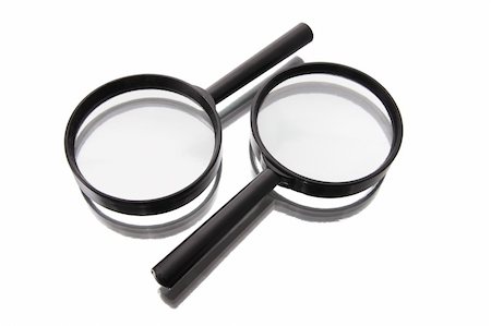 simsearch:400-05200843,k - Magnifying Glasses with Reflections on White Background Foto de stock - Super Valor sin royalties y Suscripción, Código: 400-04996778