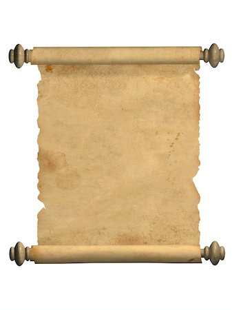 simsearch:400-04999892,k - Scroll of old parchment. Object over white Stock Photo - Budget Royalty-Free & Subscription, Code: 400-04996876