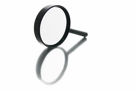 simsearch:400-04996978,k - Magnifying Glass with Reflection on White Background Photographie de stock - Aubaine LD & Abonnement, Code: 400-04996978