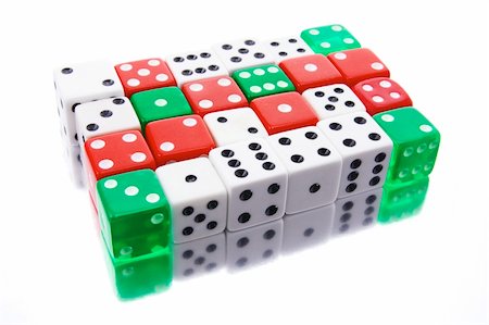 simsearch:400-07775500,k - Dice on Isolated White Background Stock Photo - Budget Royalty-Free & Subscription, Code: 400-04997094